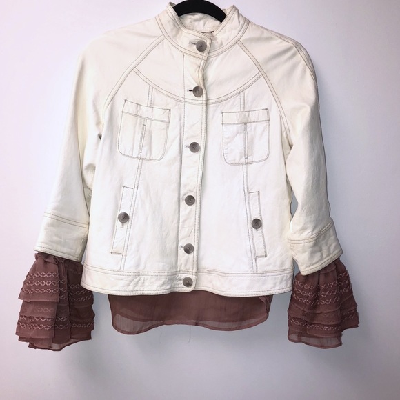 Biege Jacket 100% Leather - Picture 4 of 8